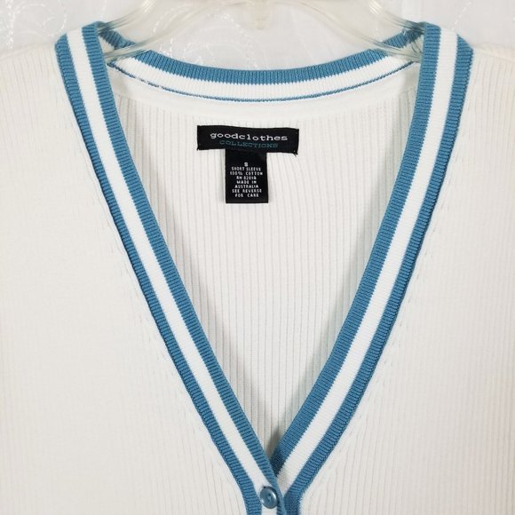 Good Clothes S Knit Top Short Sleeve Button Up - Picture 3 of 7